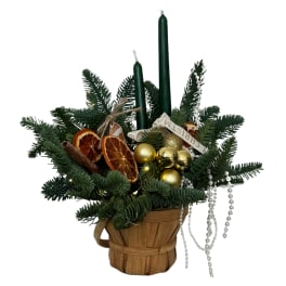 Candlelit evergreen