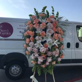 Large Lily Spray Sympathy Arrangement