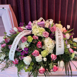 Lavender tribute casket