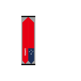 Vertical Samoa flag graphic on a white background