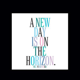 Typographic quote on a white square background