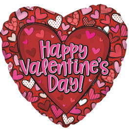 Happy Valentine's Day - Pattern Hearts - Balloon