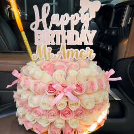 pastel de rosas