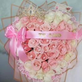 Sweet hear. Corazon dulce. blanco y rosa