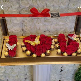 Acrilic Box Gold Roses
