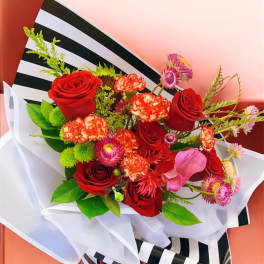Modern red roses bouquet