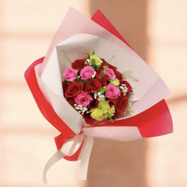 Premium 21 red and pink roses bouquet