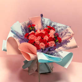 Carnations with roses premium bouquet