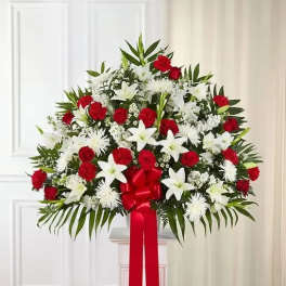 Standing Basket- Red & White