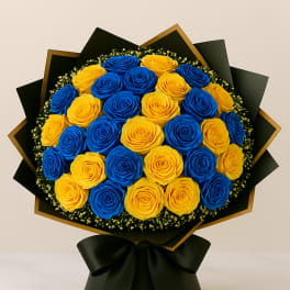 Ramo Azul Marino y Amarillo by Latin Lady Luxe