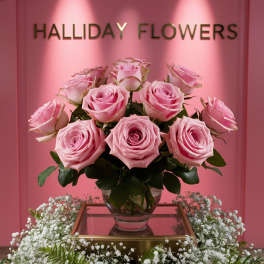 12 Pink Roses