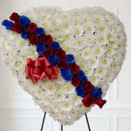 Red, Blue & white bleeding heart