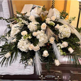 Pure White Casket Spray