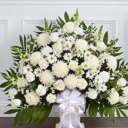 All white floor basket