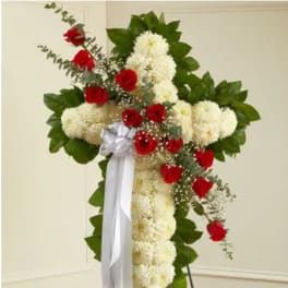 Peace and Prayers Standing Cross - Red