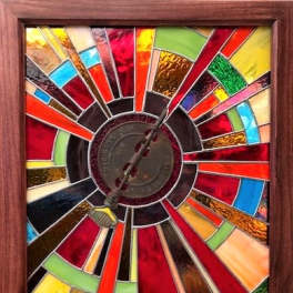#A038 - Sun with Damper - Stained Glass Window
