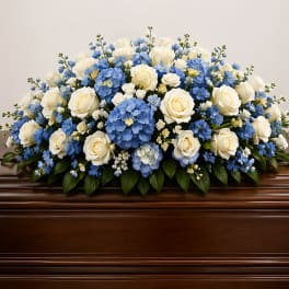 Heavenly Blue Casket Spray