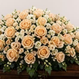Peach Grace Casket Spray