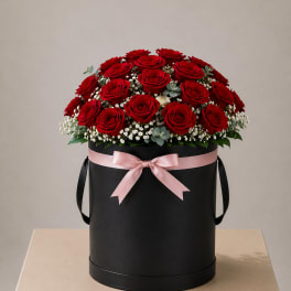 Classic Red Rose Hatbox – Tall
