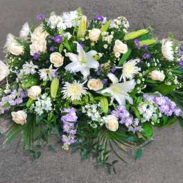 Purple and White (Half Casket Spray)