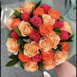 Colorful Roses – Wrapped Bouquet