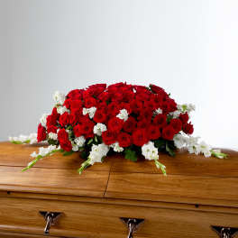 Red Rose Full Casket Spray