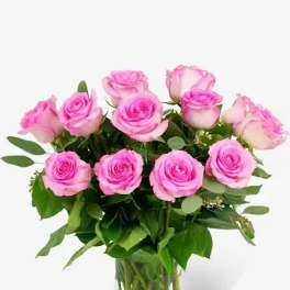 Dozen Pink Roses for Mom
