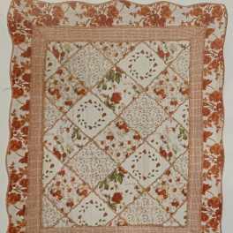 Burnt Orange & Cream Quilted Throw
