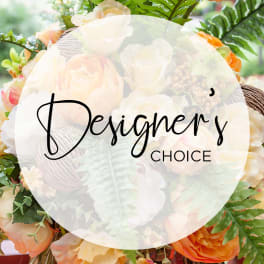 Mixed bouquet with peach, cream, and orange flowers