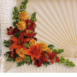 Golden Hour Farewell Casket Arrangement