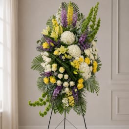 Golden Remembrance Standing Sympathy Spray