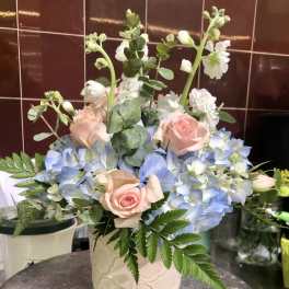 Serenity and Rose Quartz Arrangement