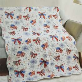 Patriotic Red, White and Blue Throw