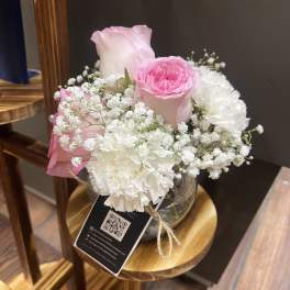 Pink & White Garden Vase