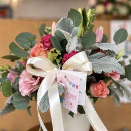 Birthday Bloom Ceramic Arrangement