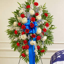 Deepest Red, White & Blue Standing Spray