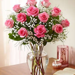 Rose Elegance Premium 1 DOZ Long Stem Pink Roses