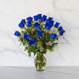 2 Dozen Long Stem Blue Roses