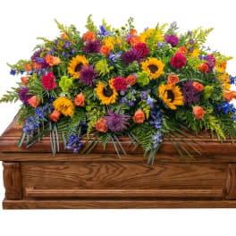 Sunflower Meadow Casket Spray