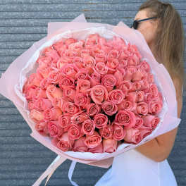 Premium 101 Hermosa Pink Rose Bouquet