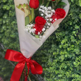 1, 2, or 3 Roses Arranged & Wrapped