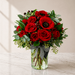 Sweet Sangria – Romantic Deep Red Floral Arrangement (Same-Day Delivery LA)