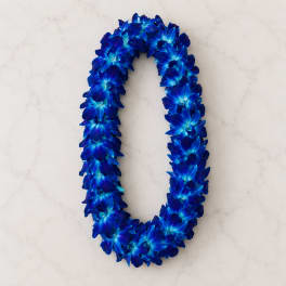 Ocean Blue Orchid Lei – Graduation Flower Lei
