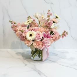 Peach Cymbidium Vase