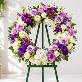 Lavender Garden Wreath – Elegant Sympathy Standing Wreath