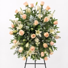 Peach Garden Tribute Standing Spray