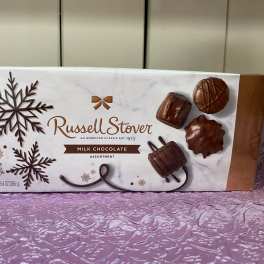Box of Russell Stover milk chocolate assortment