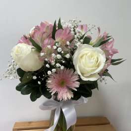 Elegant Pink & White Floral