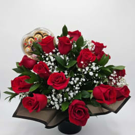 Luxury Round Arrangement - 25 Red Roses