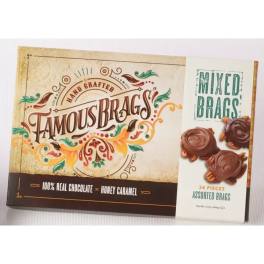 Box of assorted chocolate brags candy